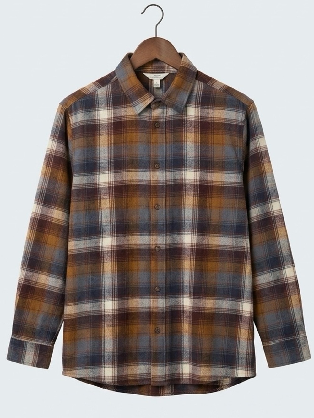 Seasalt Cornwall Fathomer Organic Cotton Plaid Flannel Shirt L